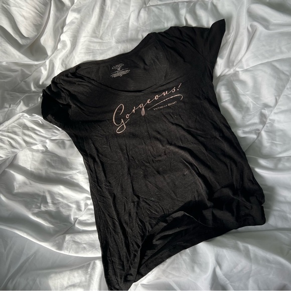 Black & Pink Y2K 2000s Victoria's Secret Gorgeous T-Shirt Large - Picture 5 of 5